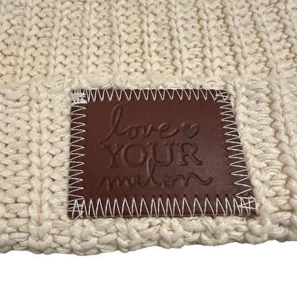 Love Your Melon cream knitted beanie 100% cotton - Picture 3 of 6